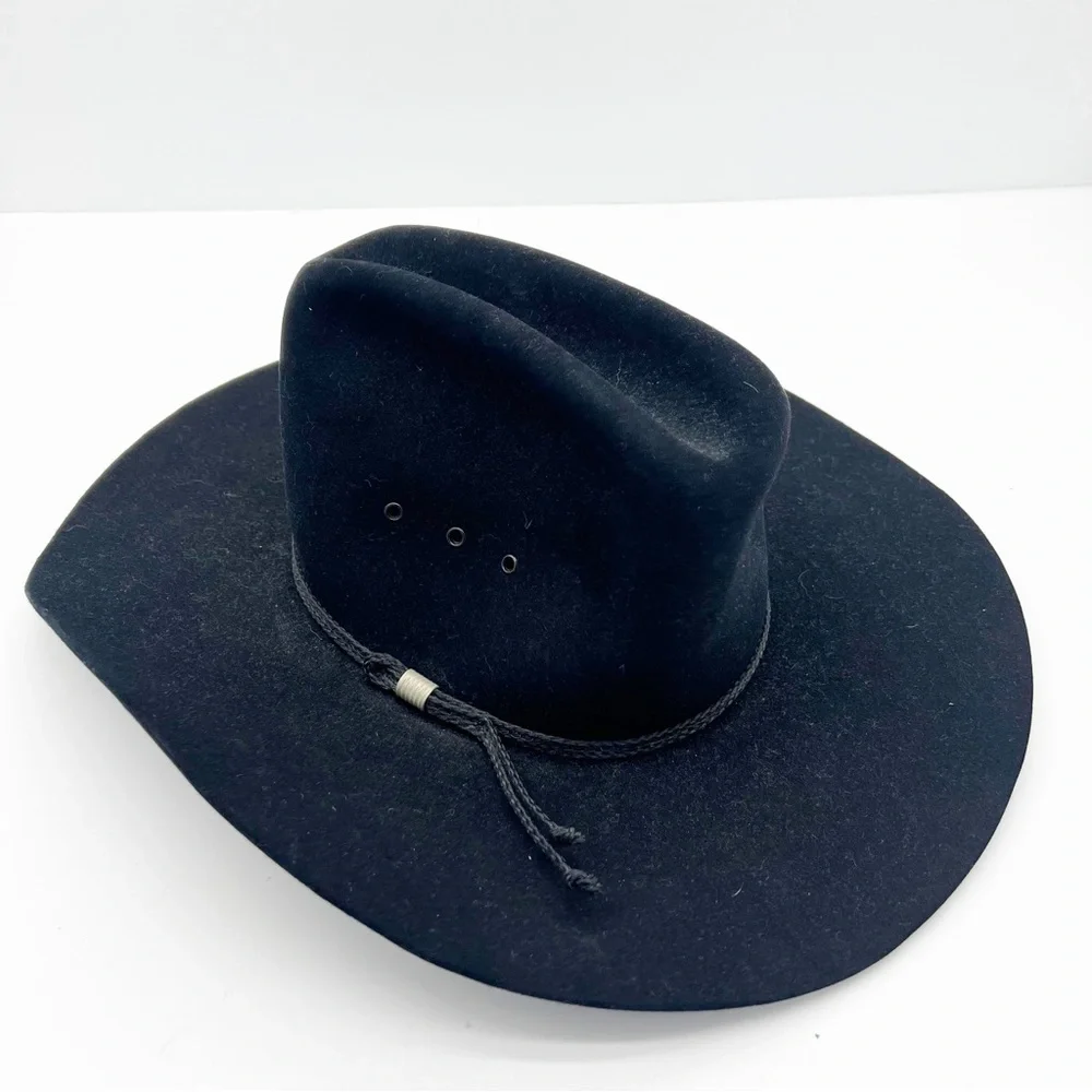 Vintage Wrangler Black Cowboy Hat